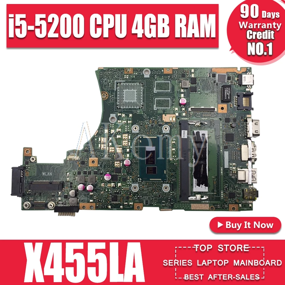 

Материнская плата SAMXINNO X455LA для ноутбука Asus X455LAB X455LJ X455LD X455LF X455LB, системная плата i5-5200, процессор 4 Гб ОЗУ X455LAB