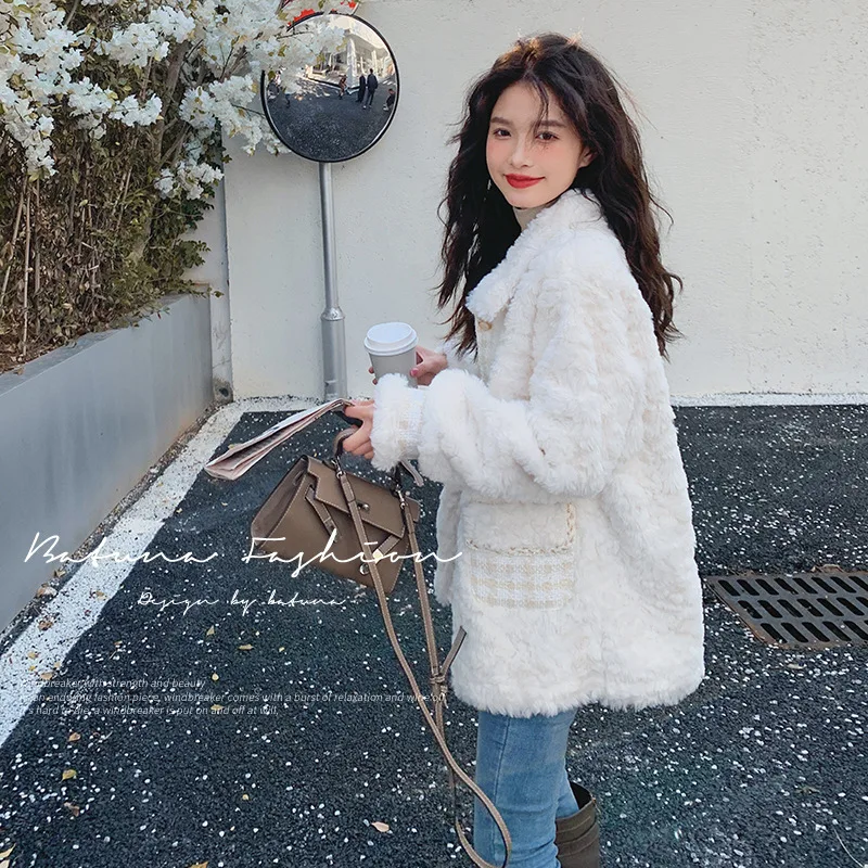 Lambswool coat women's new winter coat