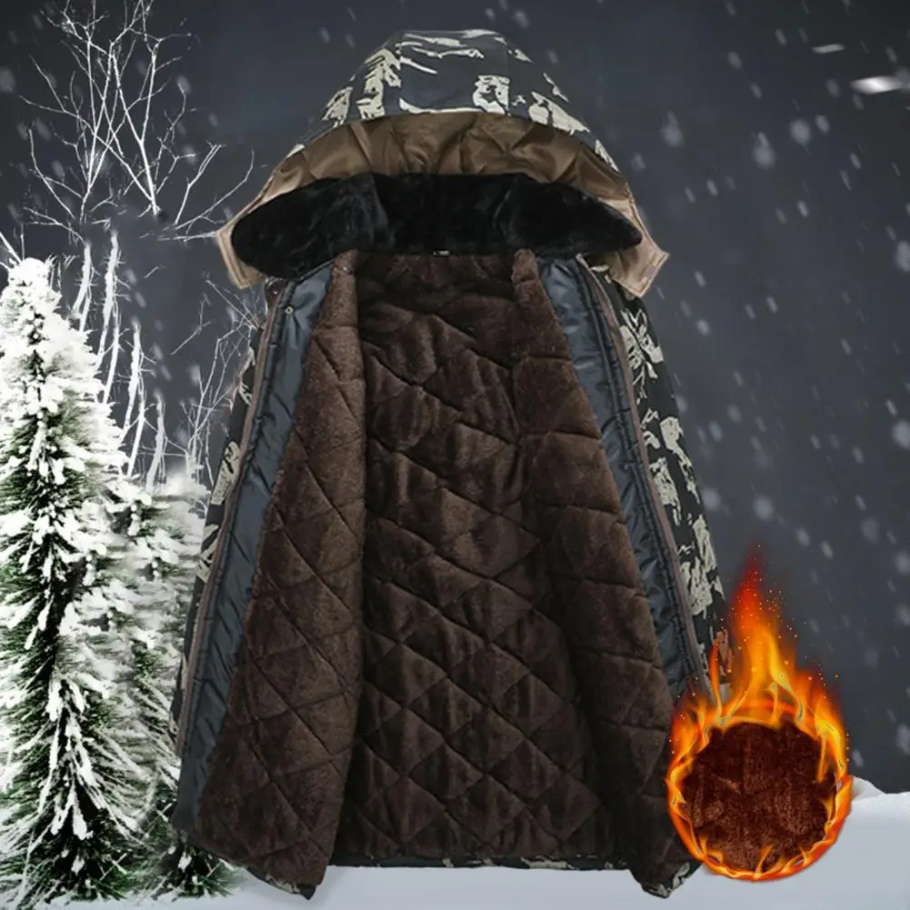 

Useful Men Windbreaker Male Labor Protection Coat Pockets Washable Plush Lining Coat Windproof
