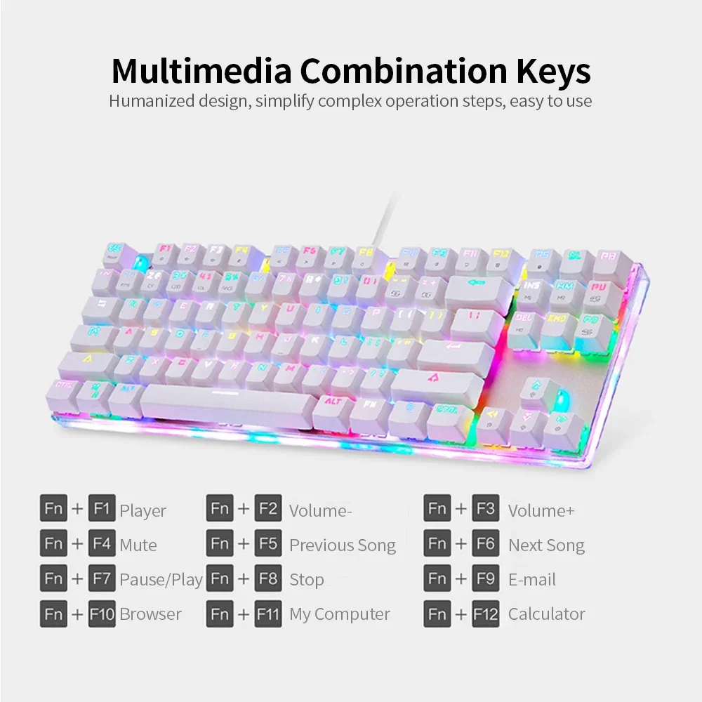 B-M Оригинальная игровая механическая клавиатура Motospeed K87S проводная USB 87 клавиш с