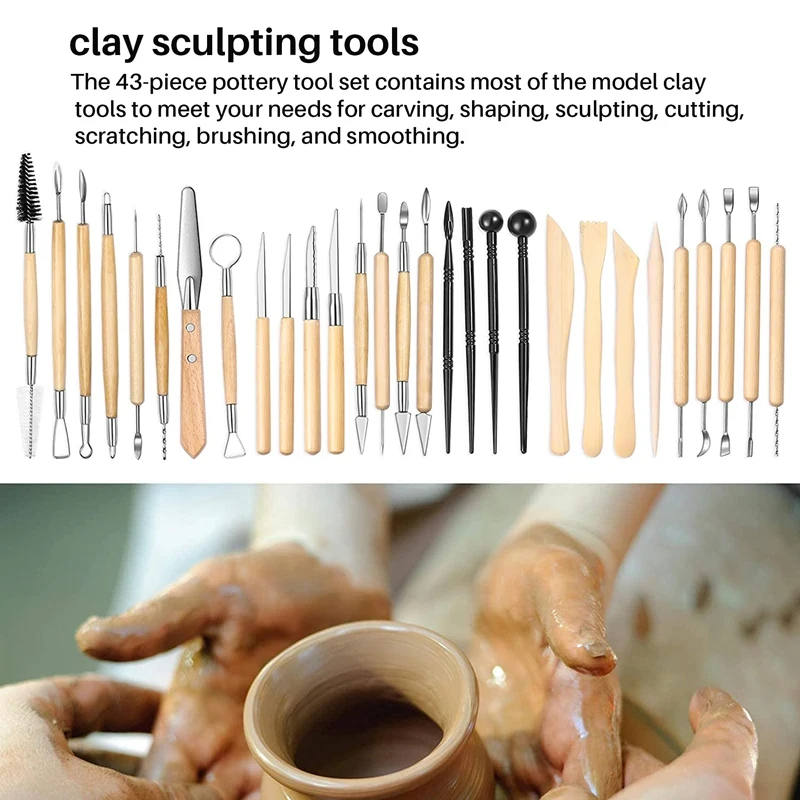 Инструменты для лепки керамической глины 43 шт. двусторонний набор инструментов