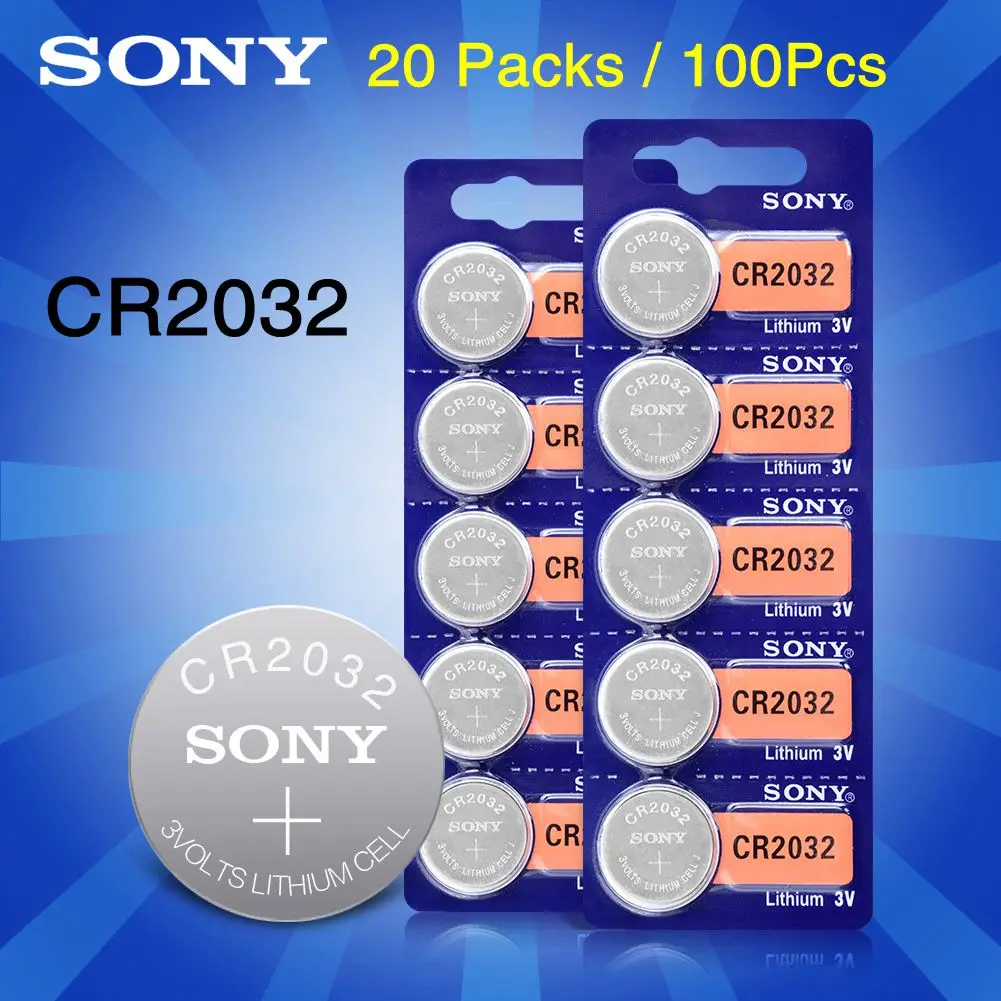 

100PCS SONY Original CR2032 battery 3V Lithium Batteries BR2032 DL2032 ECR2032 CR 2032 Button Coin Battery For Watch Calculator