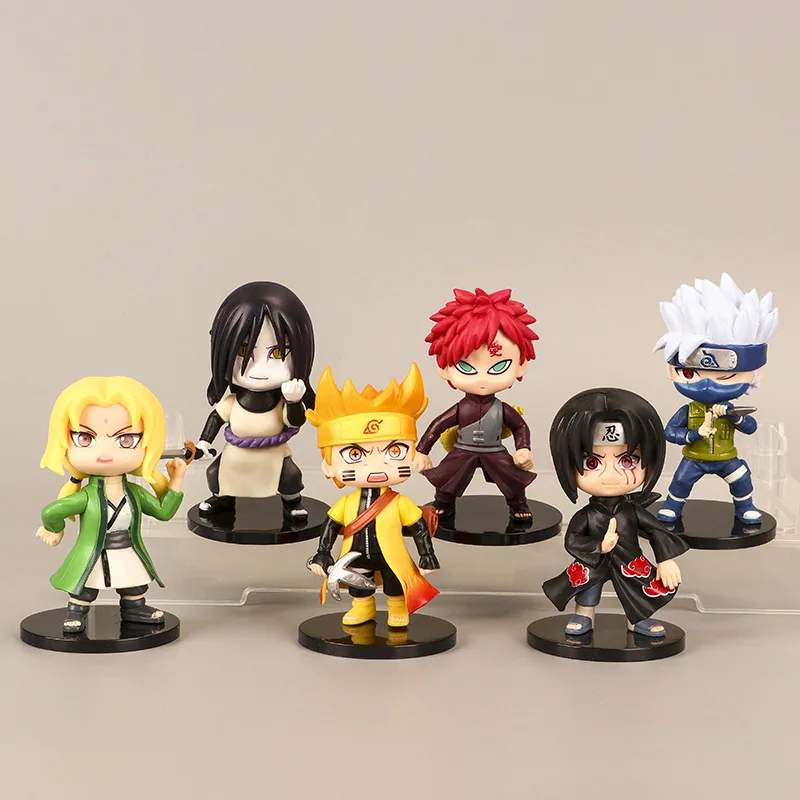 

6 Style Naruto Figures Toys PVC Anime Model Cartoon Orochimaru Tsunade Kakashi Gaara Uchiha Itachi Action Dolls
