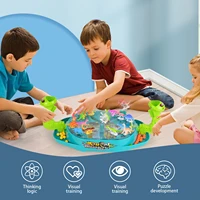 funny double battle dinosaur bounce catapult desktop board game parent child interaction toy for kids children family party