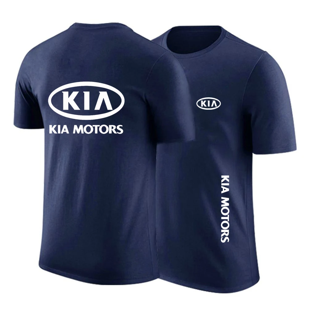 

Футболка-поло мужская с логотипом автомобиля Kia Motors, повседневная тенниска с коротким рукавом, Однотонная рубашка, уличный Топ унисекс на за...