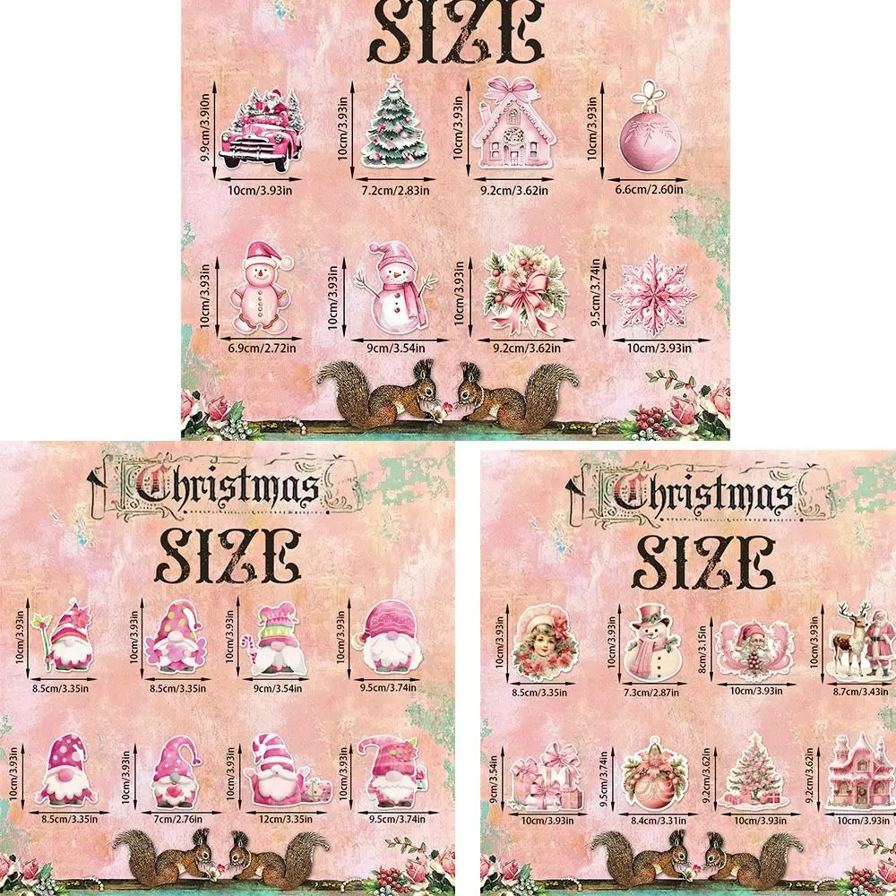 24 шт. розовая рождественская елка подвесной орнамент бумажный снеговик