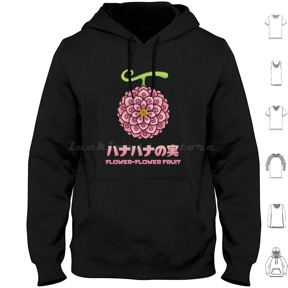 

Flower Fruit Hoodies Long Sleeve Devil Fruit Anime Luffy Manga Pirate Fruit Ace Pirates Zoro Devil Sanji Chopper Sabo