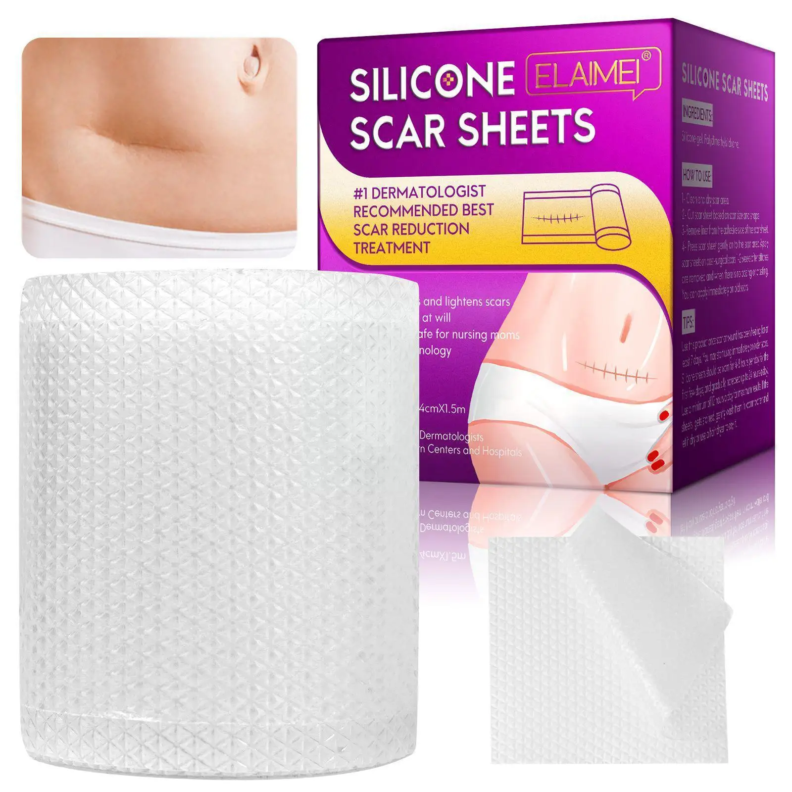 

Invisible Efficient Surgery Scar Removal Silicone Gel Sheet Therapy Patch For Acne Trauma Burn Scar Skin Repair Scar Treatm A5H8