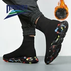 Damyuanмужские носки; Мужские кроссовки больших размеров; Черные туфли с высоким берцем; Уличные слипоны на плоской подошве; Прогулочная обувь на платформе