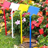 10 pcs t type upturned marker plant labels tags plastic seedl nursery garden stick markers gardening tools
