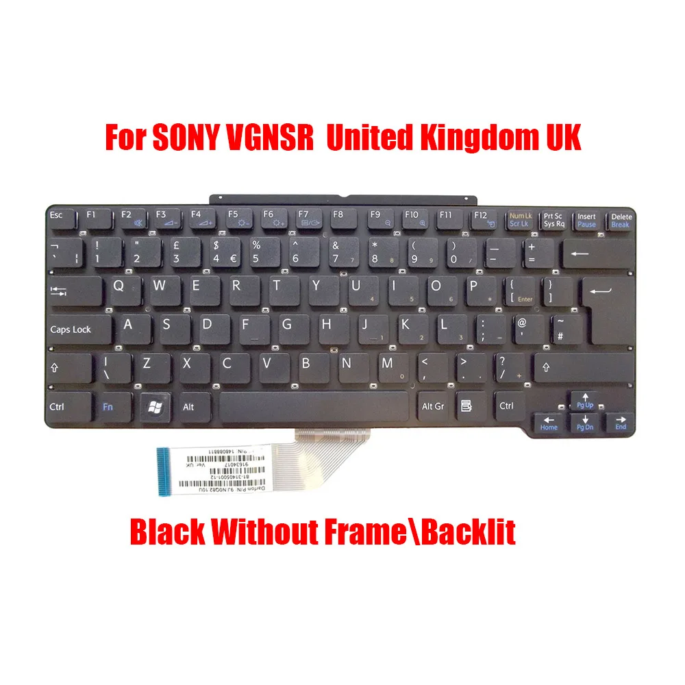 

UK GR Laptop Keyboard For SONY VGN-SR VGNSR 148090112 81-31405001-29 148090122 United Kingdom Germany Without Frame New