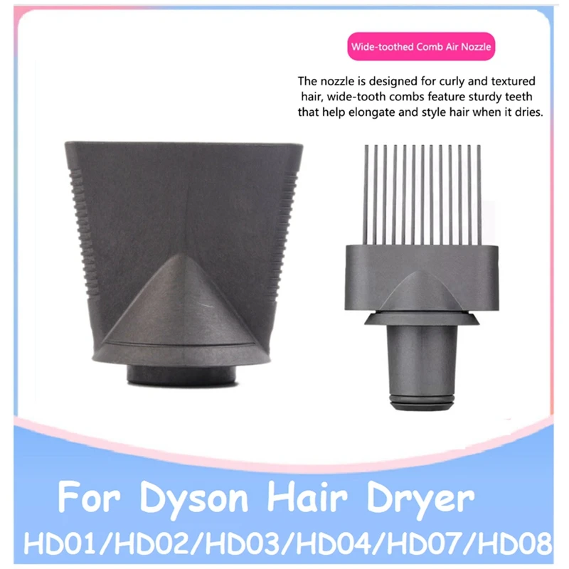 

For Dyson Supersonic Hair Dryer HD01/HD02/HD03/HD04/HD07/HD08 Smoothing Nozzle Wide Tooth Comb Hair Styler Tool Attachment