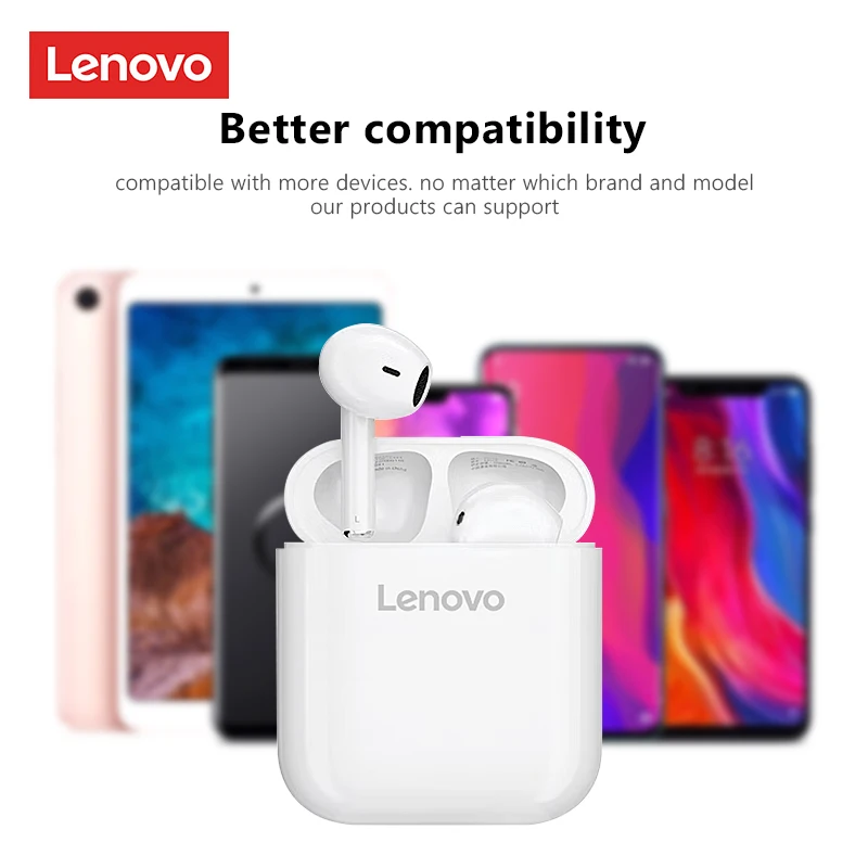 Беспроводные наушники Lenovo Bluetooth-наушники Спортивная гарнитура Hi-Fi басовые