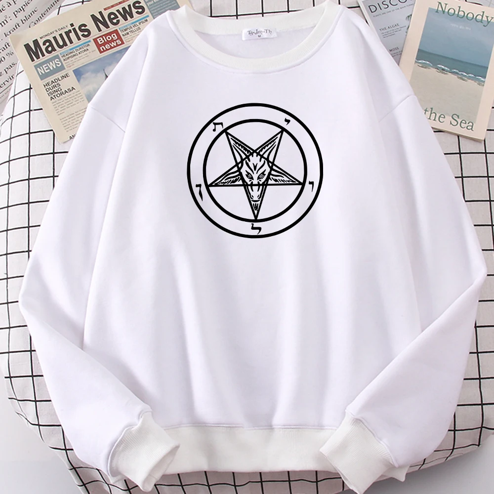 

Pentagram Gothic Occult Satan Print Hoody Man Fashion Casual Hoodie Simple Loose Sweatshirt Autumn Street Fleece Men Tracksuit