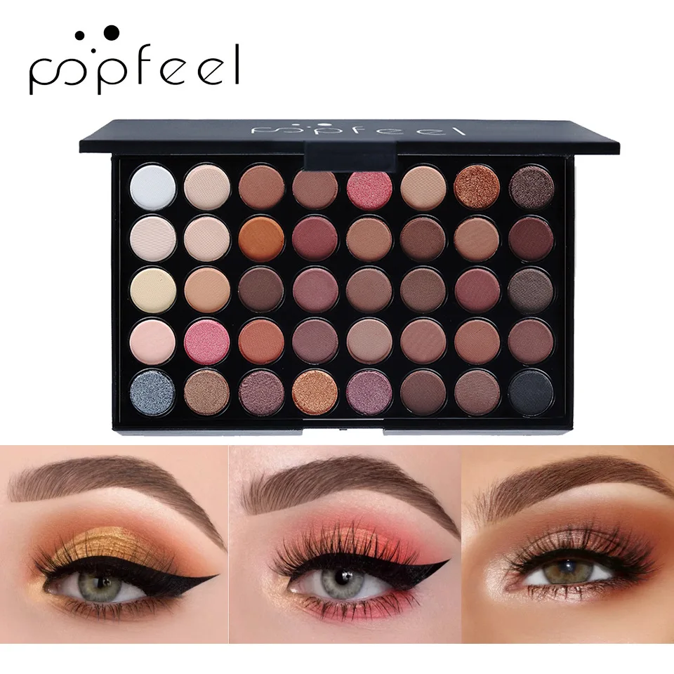 

Popfeel 40 Colors Eye Shadow Palette Shimmer Matte Brown Candy Color Stage Modification Eyeshadow Makeup DC95