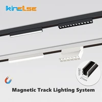 new ultra thin magnetic track light dc48v surface mounted ceiling magnet rail design home living room clothing store lighting