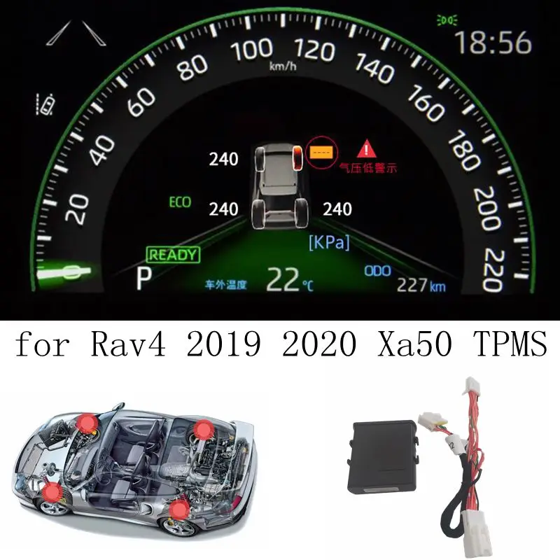 Car TPMS Tyre Pressure Monitoring System Digital LCD Dash Board Display for Toyota Rav4 2019 2020 2021 Xa50 on - Система мониторинга давления в шинах автомобиля Car TPMS Digital LCD Dash Board Display для Toyota Rav4 2019 2020 2021 Xa50 on.