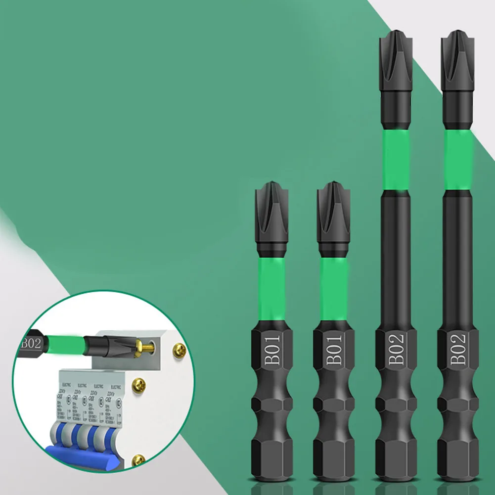 

1/2/4pcs Electric Drill Screwdriver Bits B01 Cross Head Magnetic Impact Anti-slip Waterproof 50-150mm Electrician Special Tools
