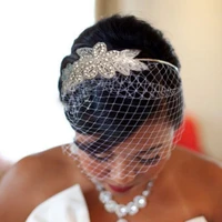 2022 whitney wedding collection veil lace with crystal decoration chic bridal headdress tocado nupcial bridal birdcage veil