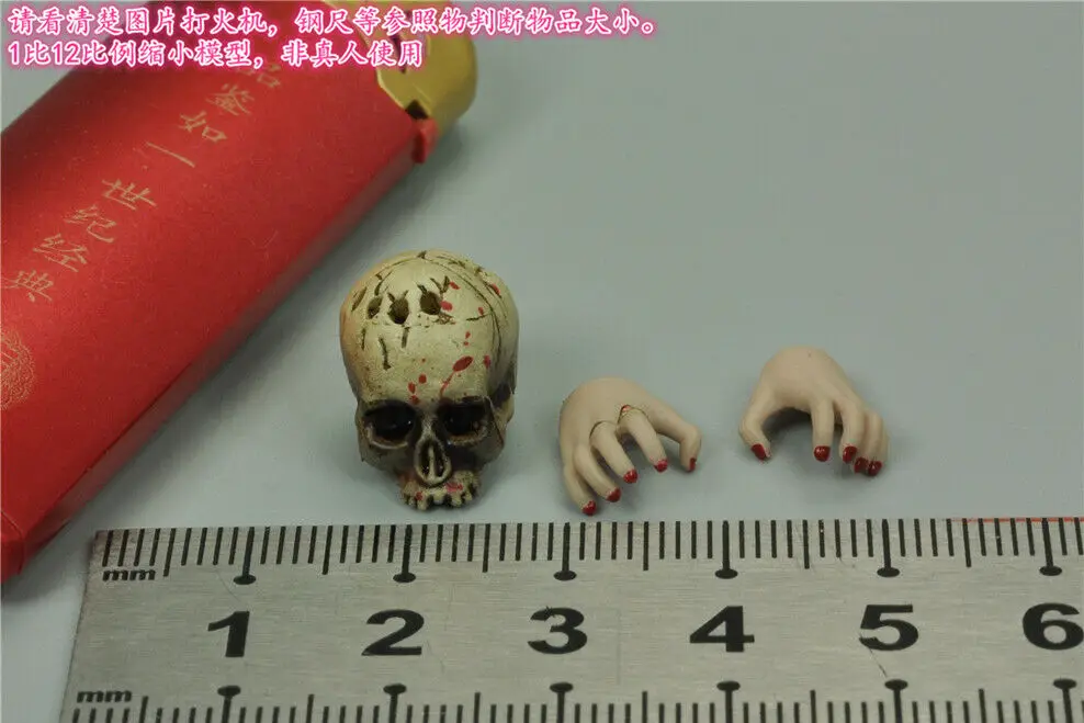 

1/12 TBLeague PL2019-130 Hand Type & Skull Model for 6" Doll