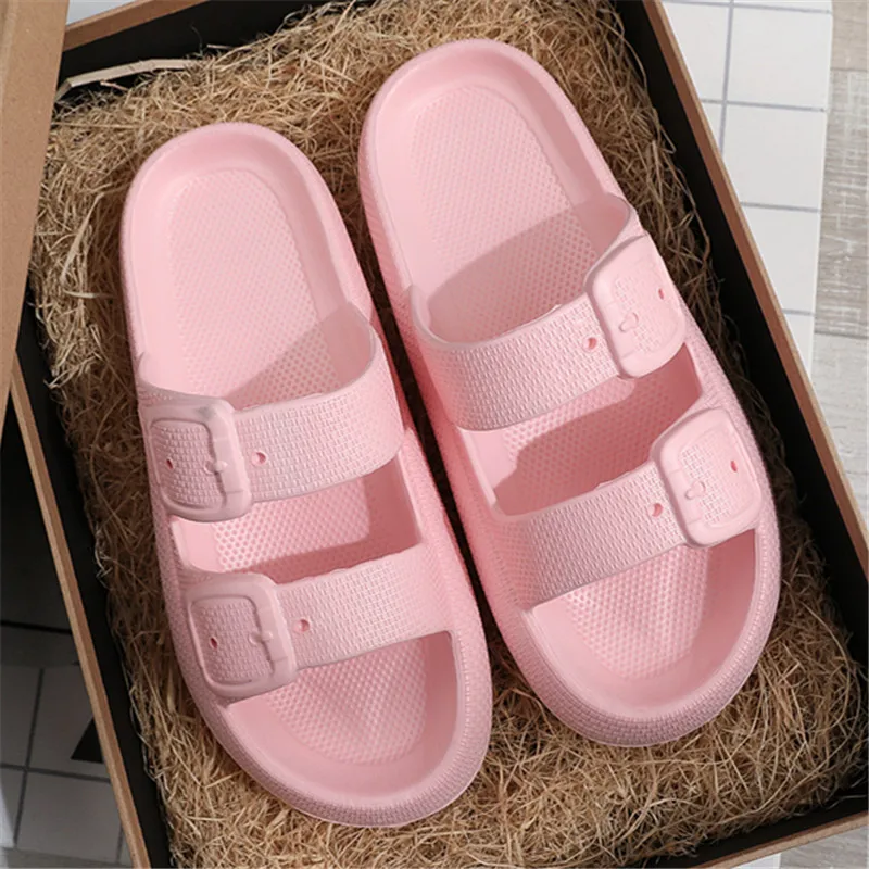 

2022 Fashion Summer Slippers Women Indoor EVA Soft Sole Slides Women's Sandals Buckle Platform Flip Flops Shoes Woman Plus Size