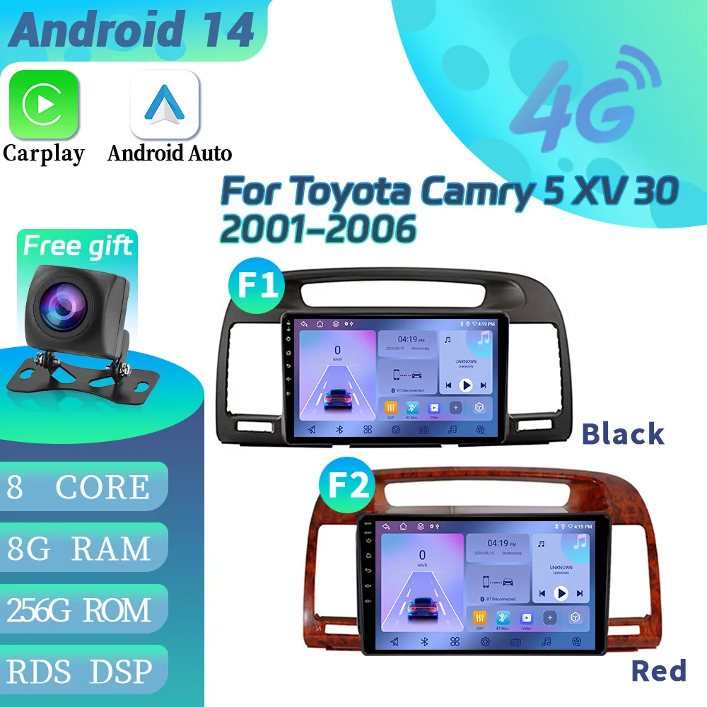 Автомагнитола для Toyota Camry 5 XV 30 2001-2006 Android мультимедийная навигация Apple