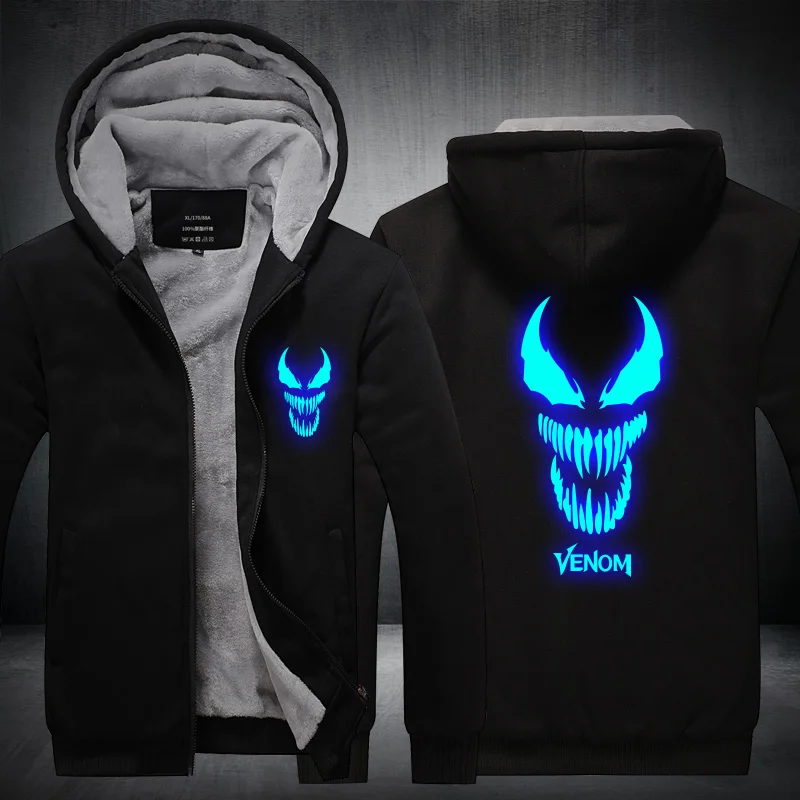 American Movie Venom Zip Up Man Hoodies Sweatshirts Zipper Jacket Boys Cosplay Long Sleeve Spring and Autumn Pullover Top