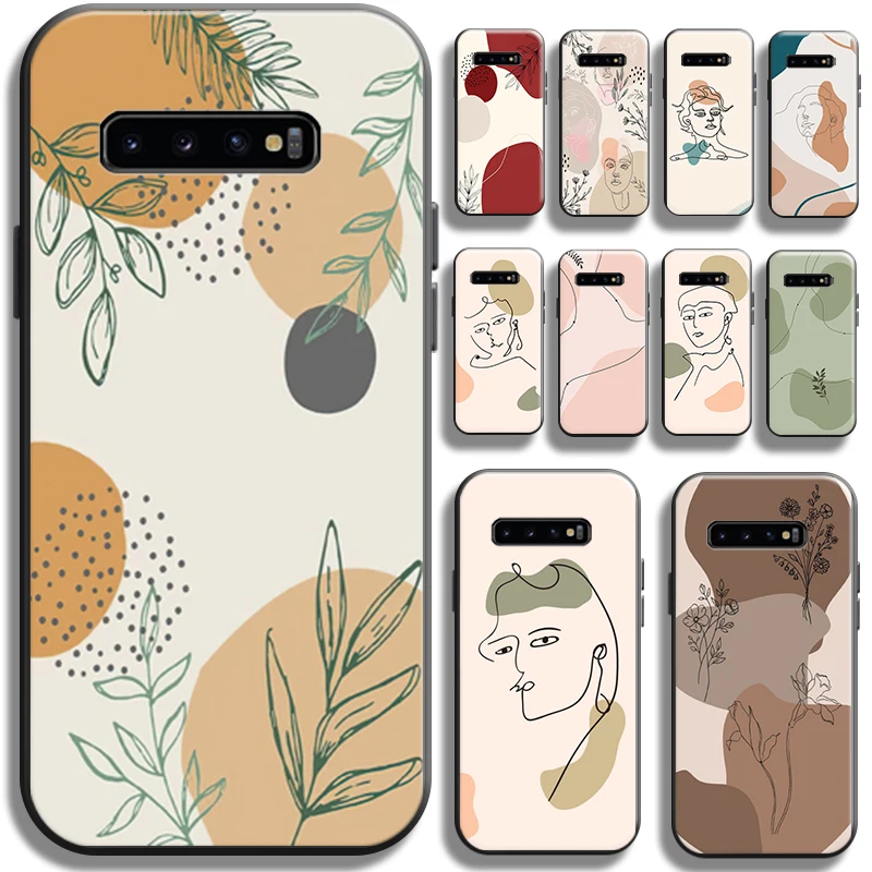 

Abstract Art Flower Line For Samsung Galaxy S10 S10 Plus S10 Lite S10E S10 5G Phone Case Shell Full Protection Cover TPU