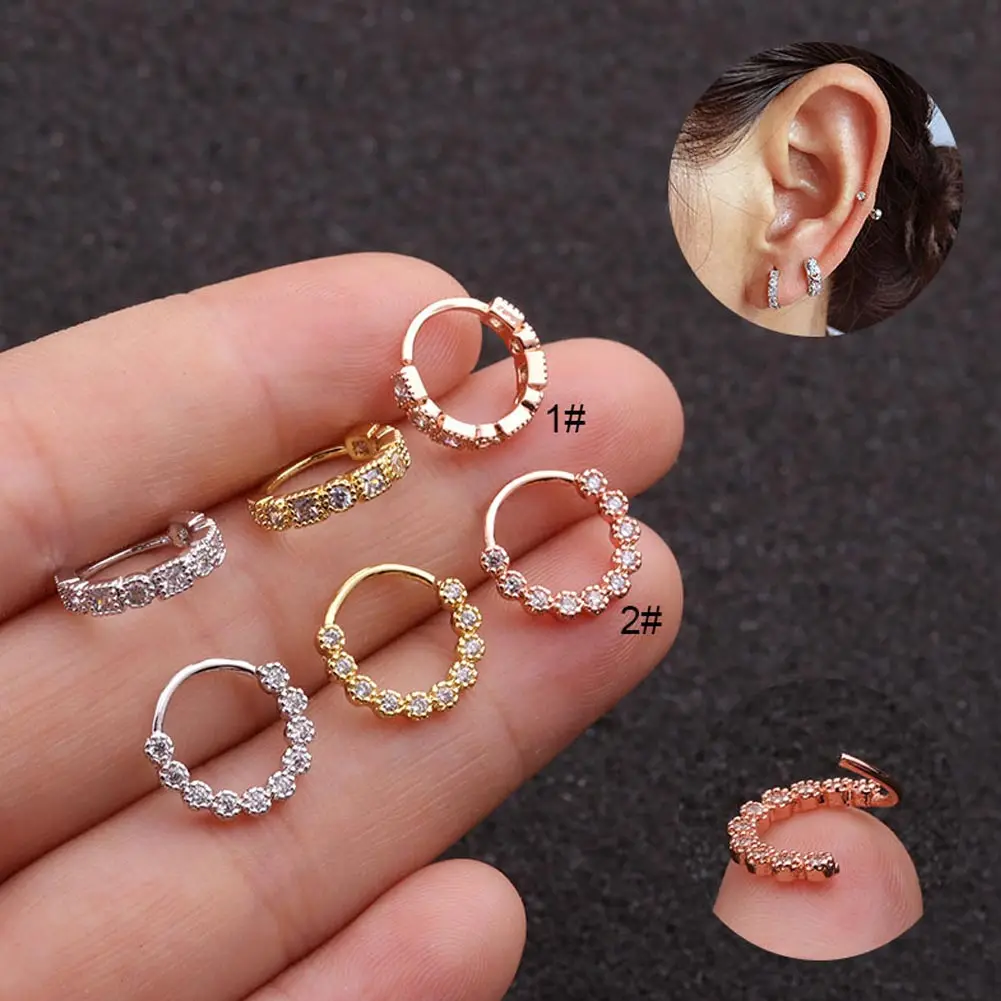 

1 Pcs Small Huggie Hoop Earrings Girl Tiny Rings Cartilage Small Helix Piercing Conch Earlobe Tragus Circle Men Hoops