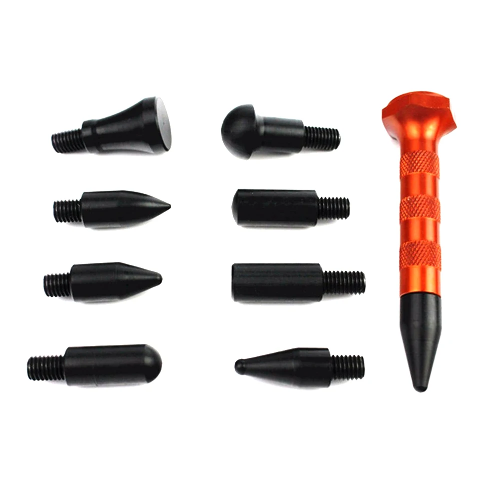 

Car Tap Down Dent Repair Tool Removal Knockdown Hand Hail Damage Lifter Durable With 9 Heads Auto Body Metal Universal Paintless