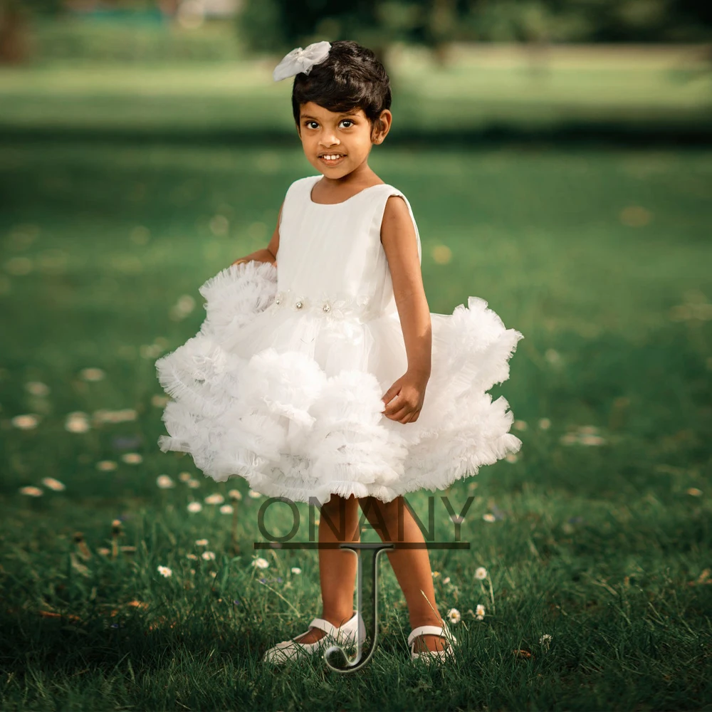 

JONANY Trendy 2023 Flower Girl Dress SCOOP Ruched Dropping Shipping Baby First Communion Beauty Party Dress Robe De Demoiselle