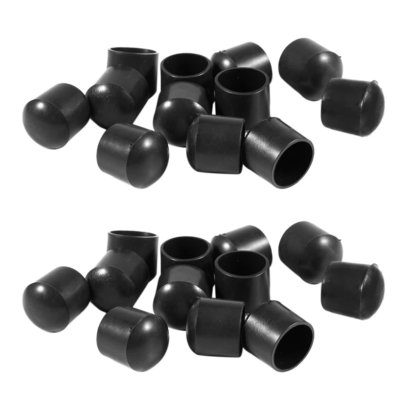 

24 Pcs 16Mm Inner Rubber Foot Caps Pipe Caps Protective Caps Chair Caps Cap