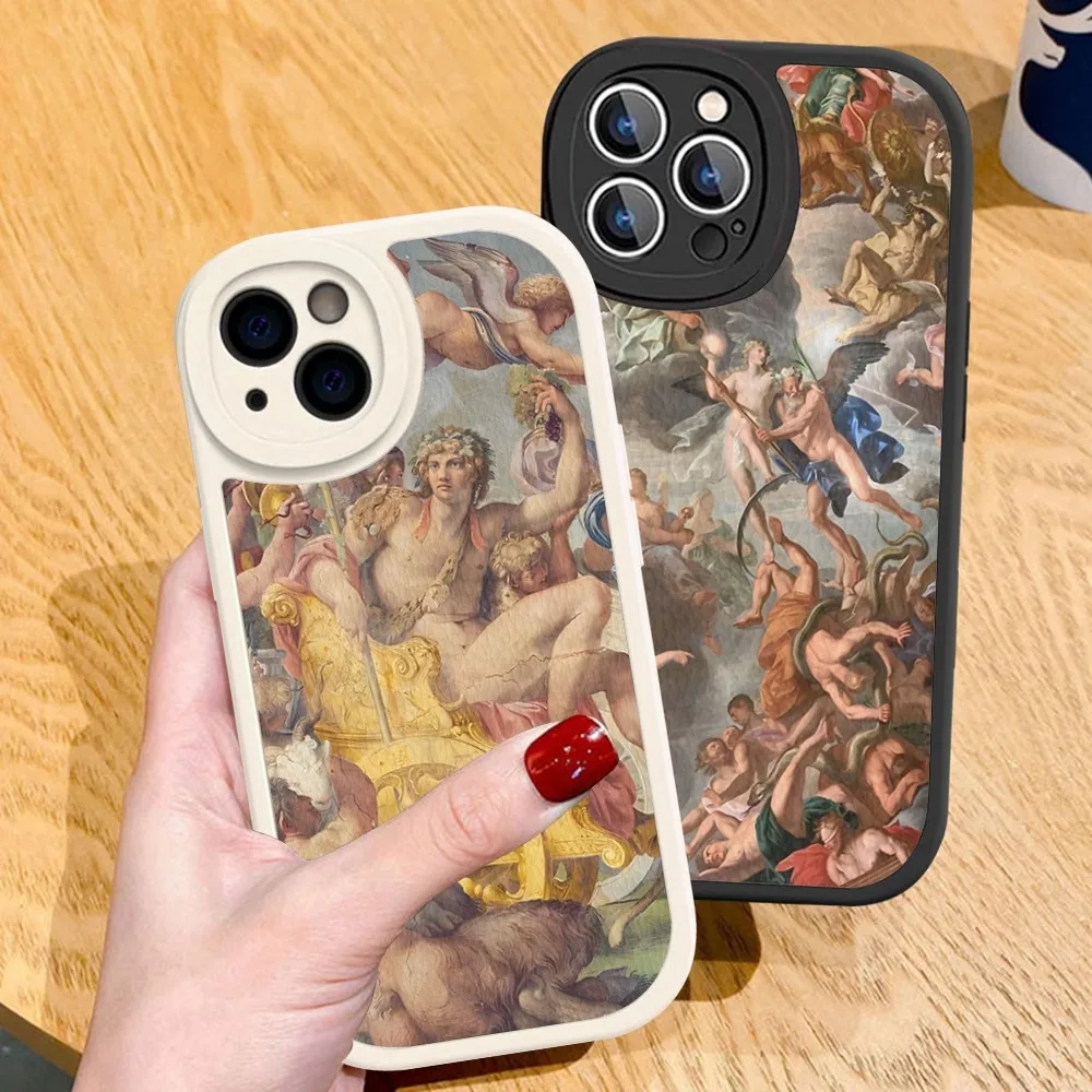 

Art Fresco Michelangelo Creation of Adam Phone Case Hard Leather For iPhone 14 13 12 Mini 11 14 Pro Max Xs X Xr 7 8 Plus Fundas