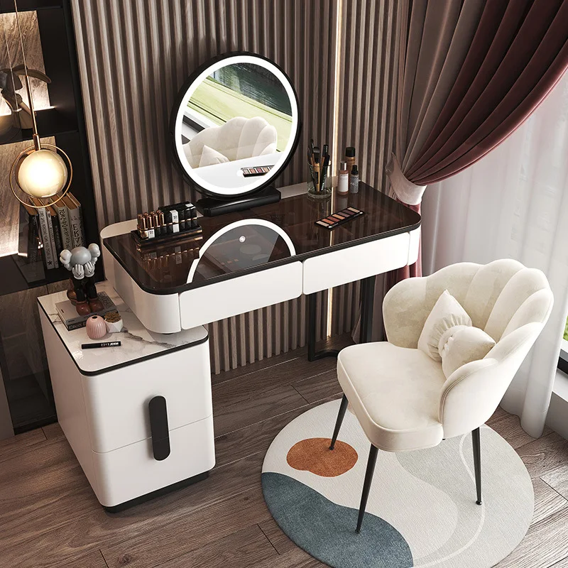

Glass Dressing Table With Mirror Bedroom Makeup Desk Table Cabinet Storage Cabinet Coiffeuse De Chambre Household Products