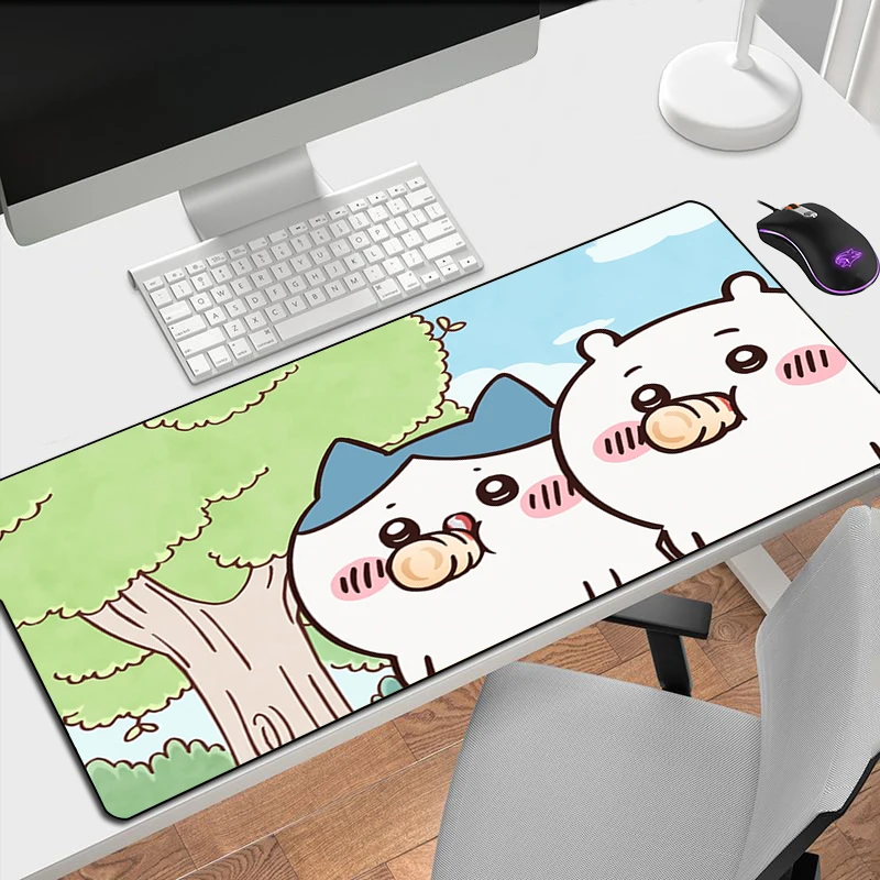 

cute Desk Mat Chiikawa Large Mouse Pad Gaming Mousepad Anime Pc Gamer Accessories Keyboard Xxl Extended Protector Mice Keyboards