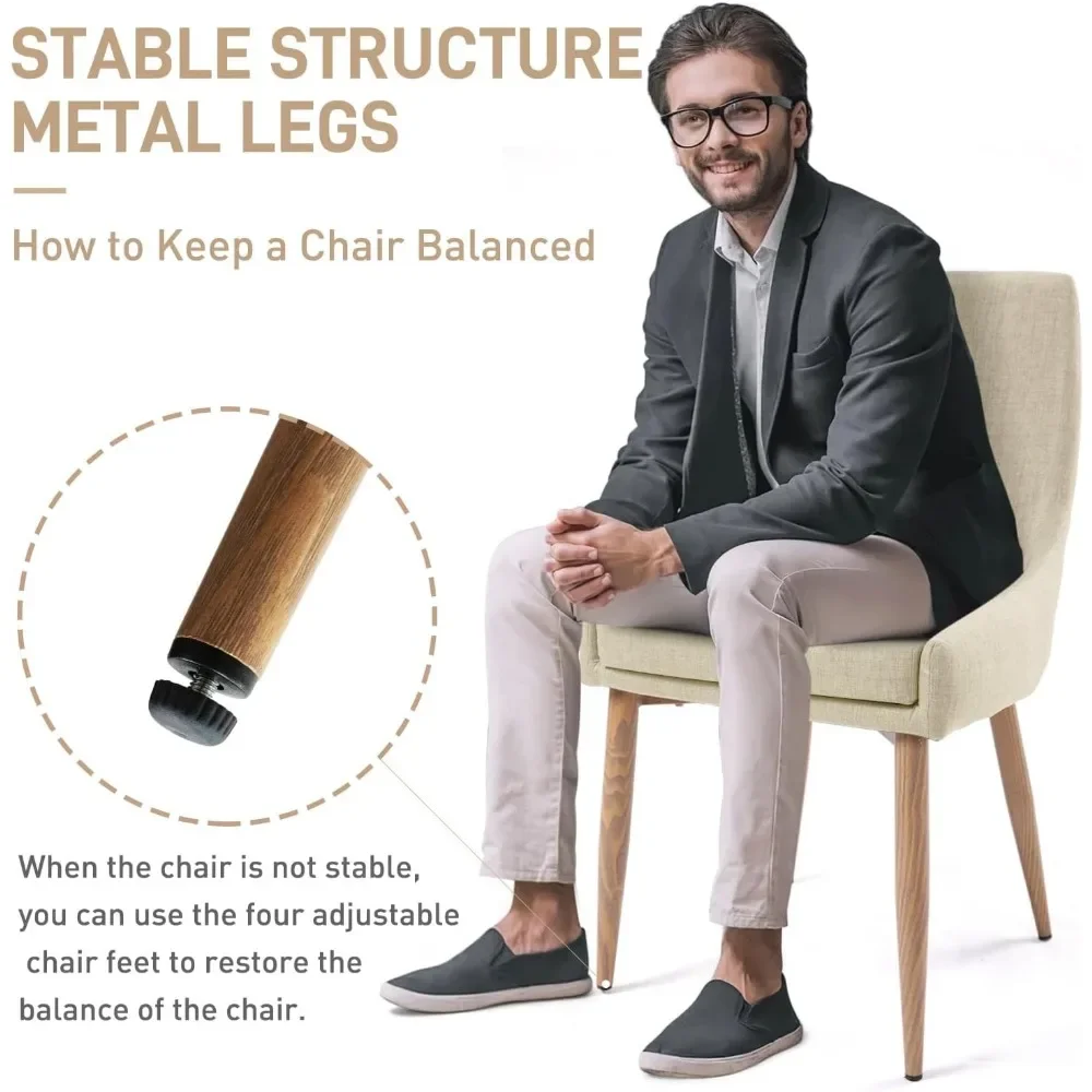 Набор из 6 обеденных стульев с высокой спинкой металлическими ножками стульями