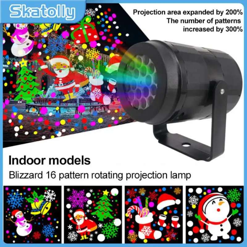 

Прямая продажа, Рождественский голографический проектор, 16 фотографий, проекционная лампа Санта Клауса, проектор оконной пленки