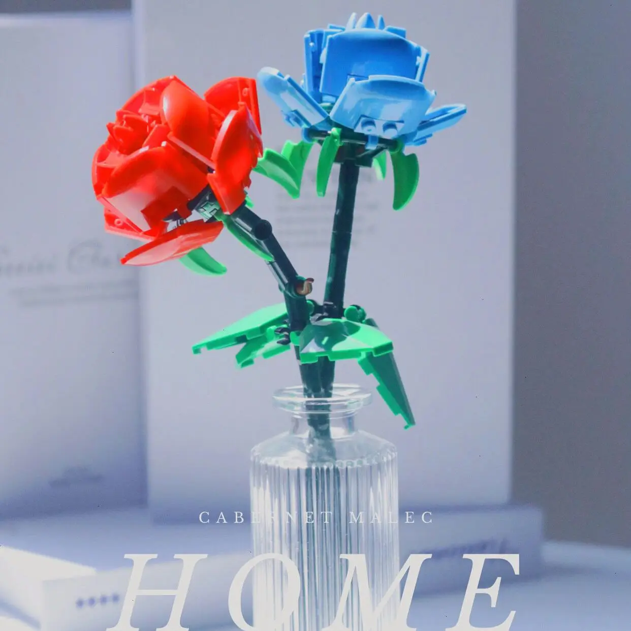 

DIY Romantic blue Rose Bouquet Building Blocks Girl Gift Home Plant Decoration Rose Blocks Toy Bricks Children's Toy Gifts 6pcs