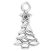 25pcslot fashion silver color christmas tree charms zinc alloy pendant for earrings bracelet jewelry making diy accessories