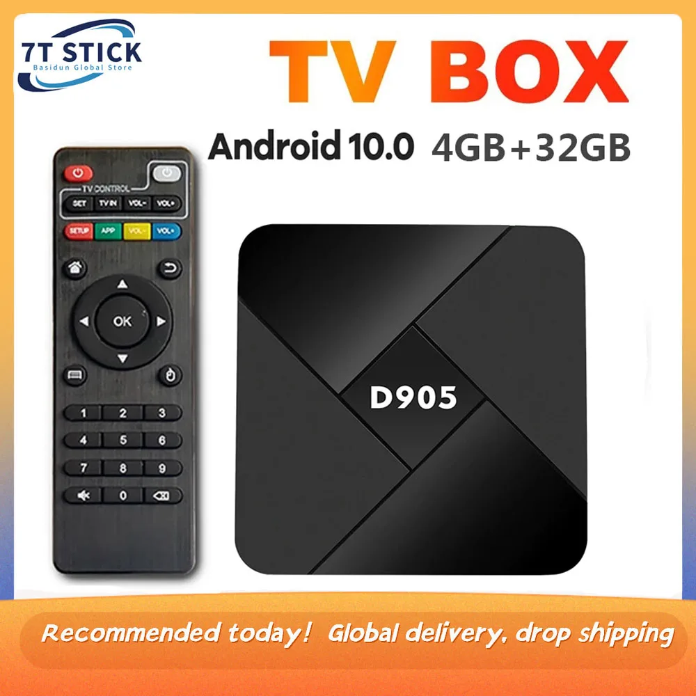

D905 Smart set top box 2.4G Wifi 4K Amlogic S905 Youtube Android Set Top Box Android 10.0 4GB 32GB TV BOX for Media Player