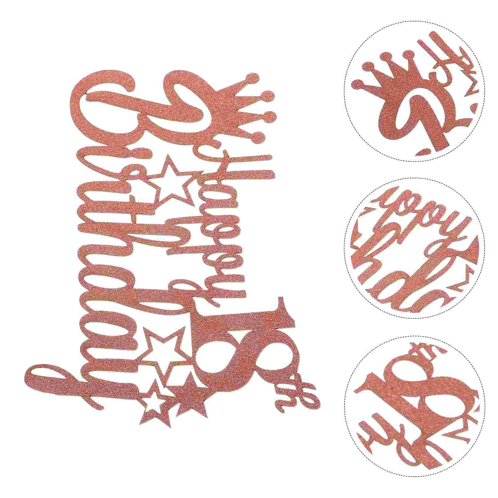 

Flash Cake Insert Baby Birthday Decoration for Girl Glitter Cupcake Topper Paper