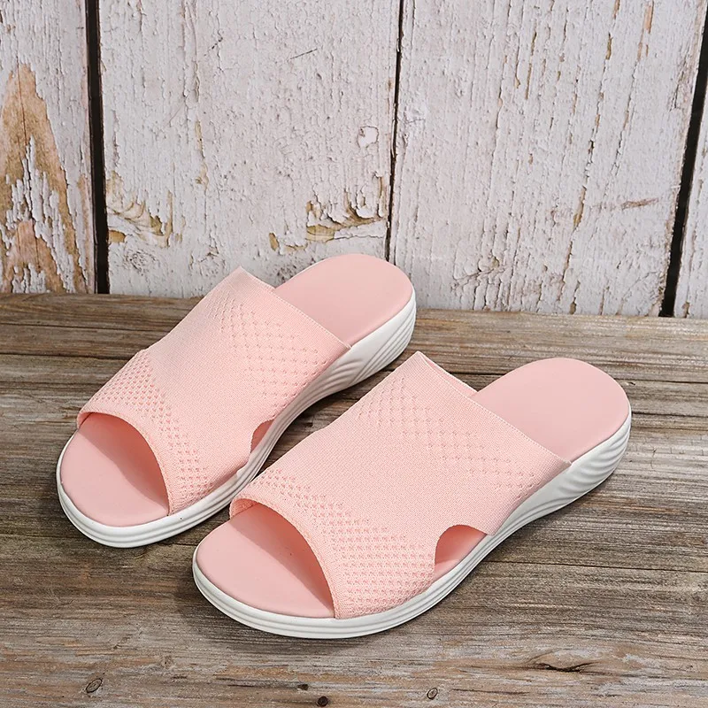 Women's Shoes Summer 2022 Plus Size Wedge Heel Platform Sandals Soft Bottom Beach Ladies Outdoor Lightweight Flat Slippers