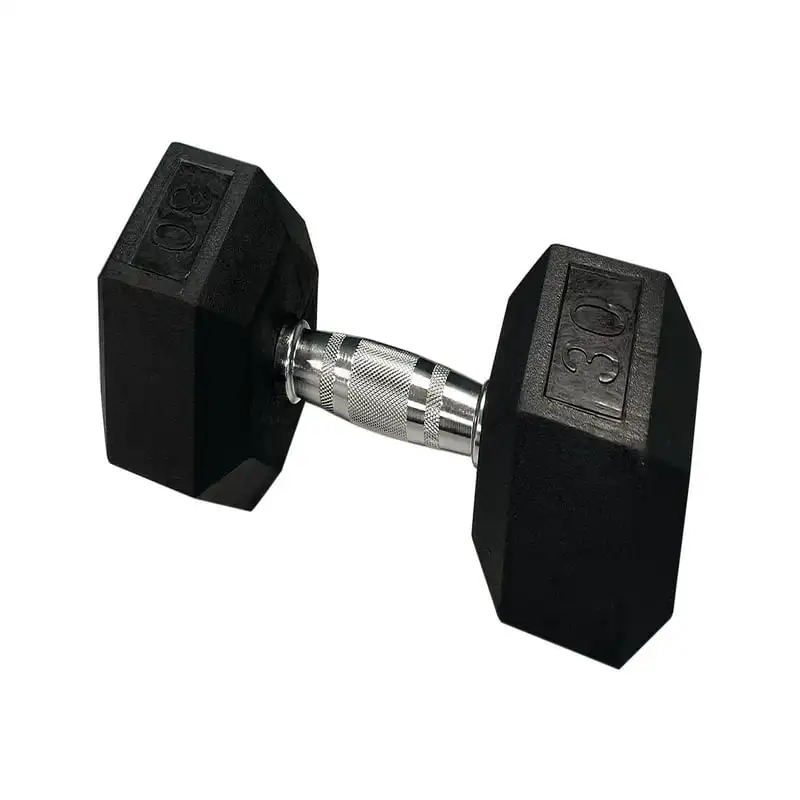

, 80lb Rubber Hex Dumbbell, Single