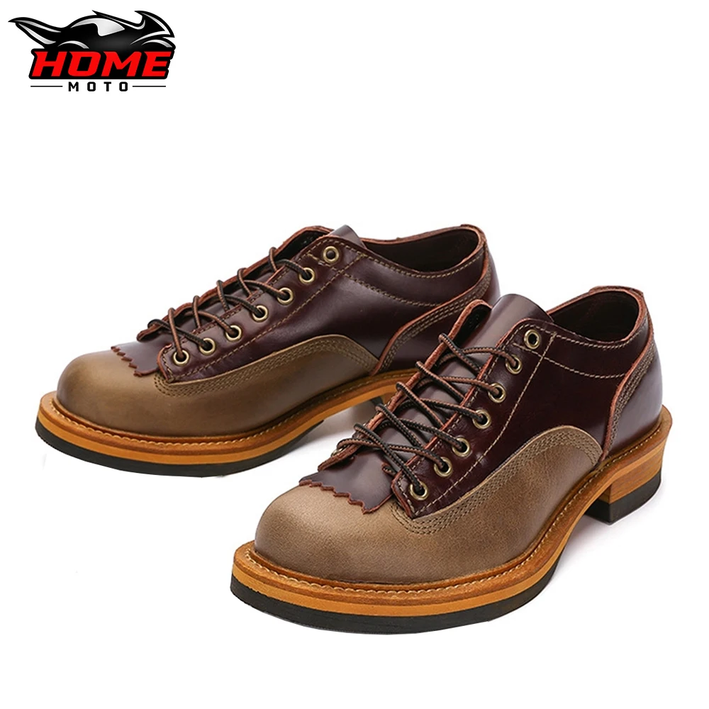 

Motorcycle Boots Waterproof Motorcycle Racing Shoes New 4 Season Cowhide Leather Moto Casual Boots Motocross Shoes Men New