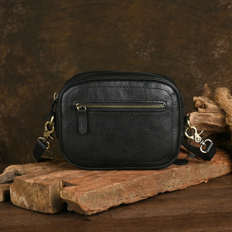 High Quality Original Leather Design Male Shoulder Messenger bag Cowhide Fashion Cross-body Bag 9