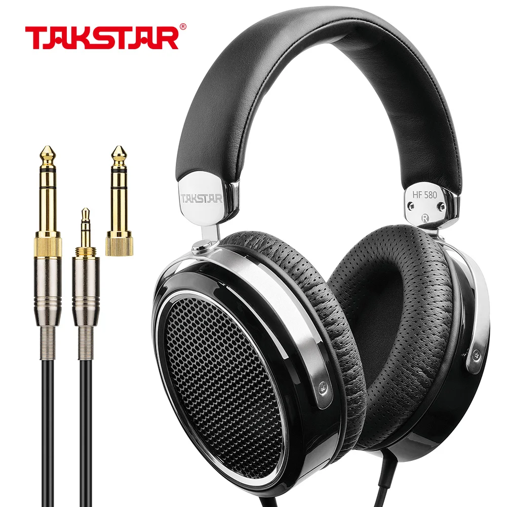 

TAKSTAR HF580 Hi-Fi Headphone Wired Stereo Dynamic Headworn Headset with Protein Leather Earpads for Travel Work TV PC Cellphone