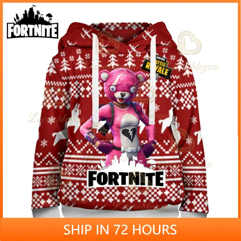 

Women Hoodie Sweatshirt Shooter Fortnite 8 To 19 Years Kids Christmas Cartoon Tops Teen Clothes Game Hero 3D Printed Boys Girls