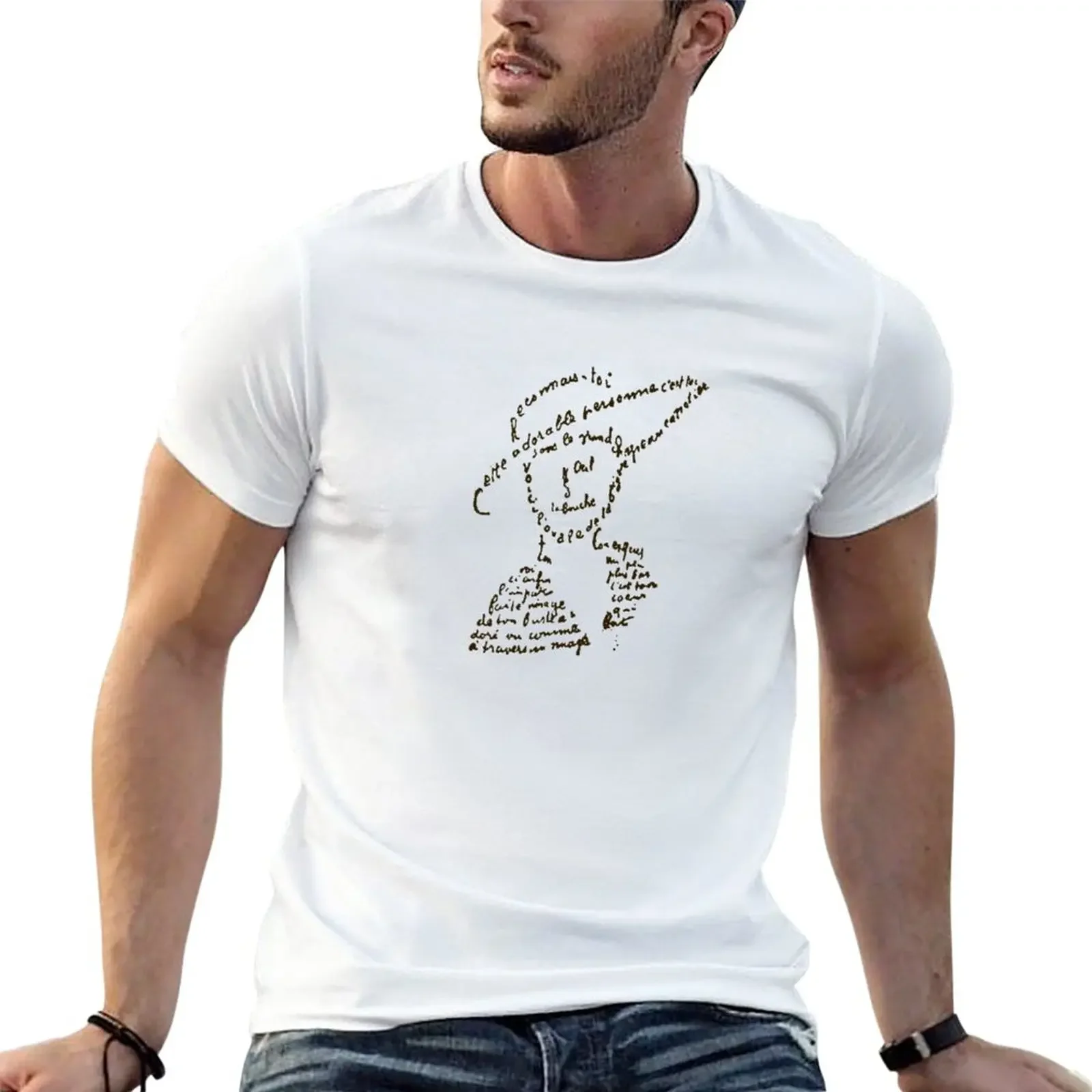 New Surrealism Classic art Calligrammes Guillaume Apollinaire T-Shirt summer tops graphic t shirts Short sleeve tee men
