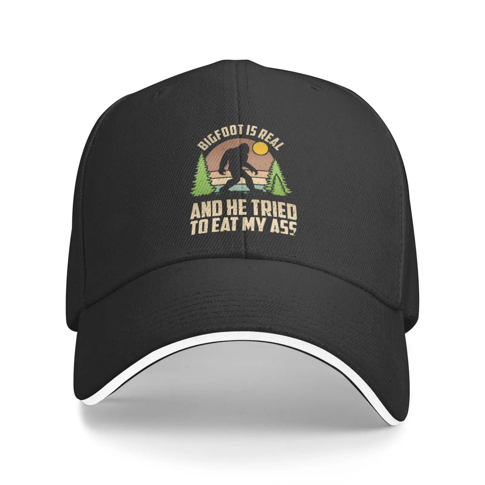 

Bigfoot Is Real And He Tried To Eat My Ass 8 Baseball Cap Cap Kids Boy Women Hat Men 2022 Sun Hats Women Hat Man Hat Men's Cap