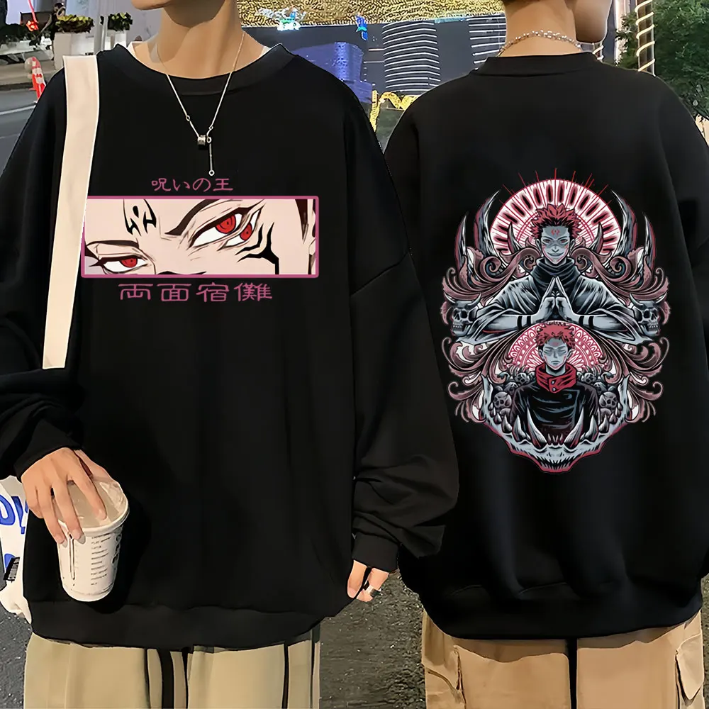 

Anime Jujutsu Kaisen Sweatshirt Hoodie Manga Ryomen Sukuna Graphic Harajuku Hip Hop Gothic Men Oversized Fleece Streetwear Tops